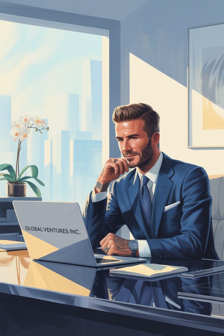 ilustración del ex deportista David Beckham en su oficia