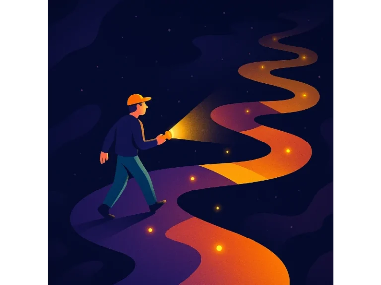 ilustración de un camino oscuro